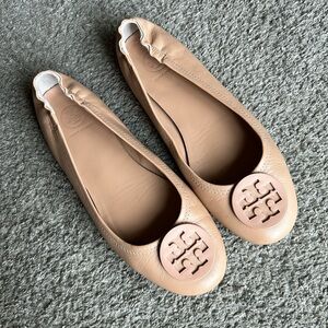Tory Burch Minnie Travel Leather Ballet Flats